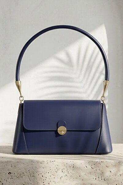 InStyle Ретро темно-синя сумка на плече з переднім клапаном