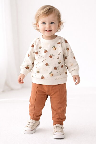 Nazar Tulip Patterned Baby Girl Tracksuit Set, 2 Pieces.