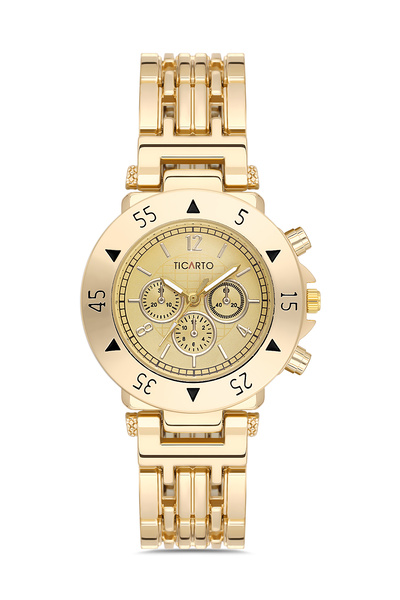 Ticarto Women's Gold Color Dial Wristwatch Tctss000405S0495