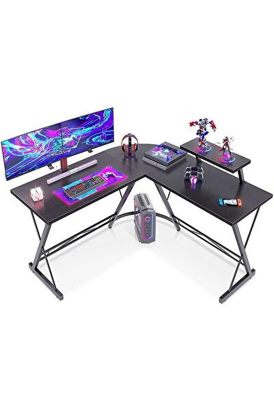 Arabest L-Shaped Corner Computer Desk with Monitor Stand, Easy Assembly Offic...