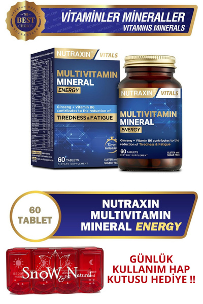 Nutraxin Multivitamin Mineral Energy (Magnesium, Taurin, Kolin, Panax Ginseng...