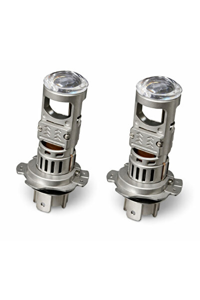 Ruan Set de 2 becuri auto H7, putere 200W, cu lentilă, 23000LM, Alb rece 6500K