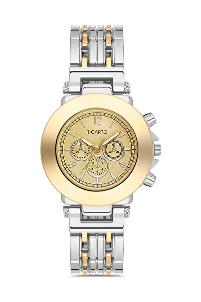 Ticarto Women's Double Color Cord Gold Color Dial Wrist Watch Tctss000303S0486