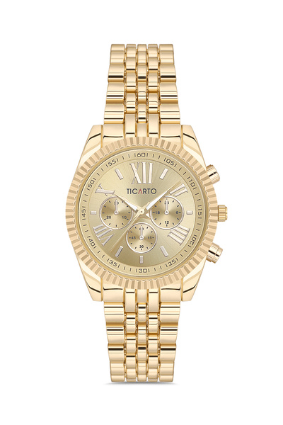 Ticarto Women's Gold Color Dial Wristwatch Tctss000204S0482