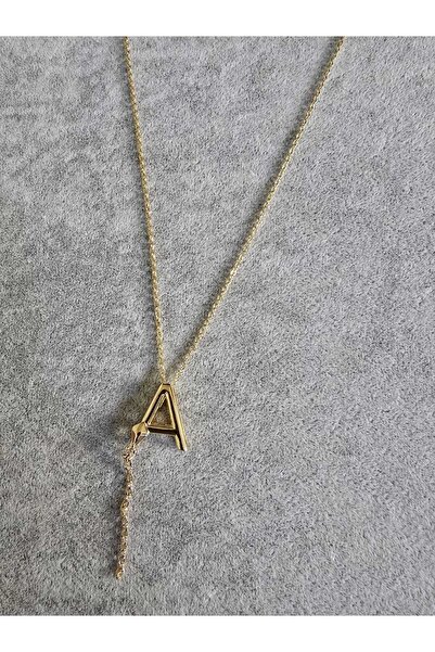 rycollections Stainless Steel Gold Color Zircon Stone Letter a Alya Necklace