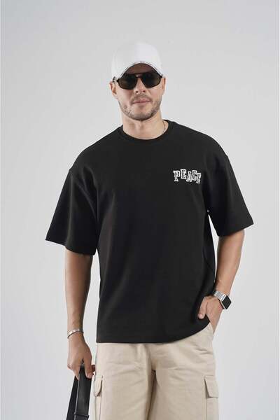 king brich Double Face Oversize Fit T-Shirt with Back Print Detail