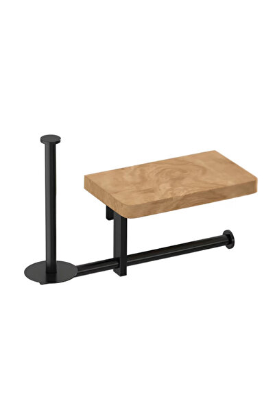 OEM Suport pentru hârtie igienică cu raft din lemn și spațiu de depozitare pe...