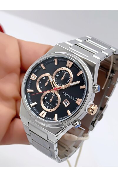 Ferrucci Men's Wristwatch with Steel Cord Function 3 Atm Waterproof with 2 Ye...