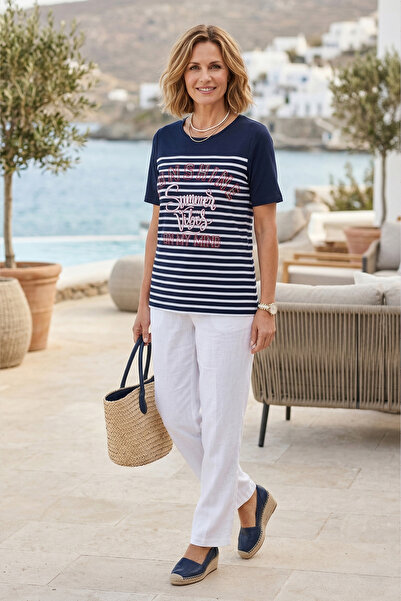 YXL COLLECTION Bluză din bumbac pieptănat pentru femei, mărime mare, din Lycr...