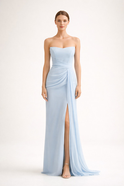 BETTY & SAM Amanda Açık Mavi Uzun Elbise
