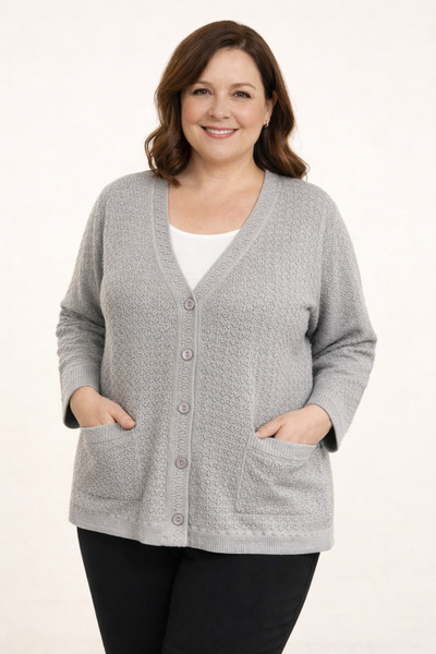 MERSA Кардиган великого розміру Мерсеризований