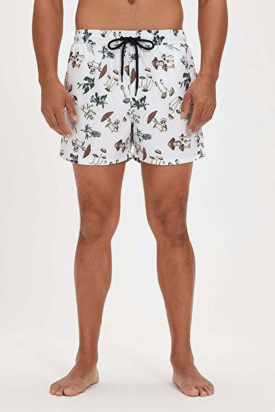 Bad Bear Magic Garden White Men's Swim Shorts