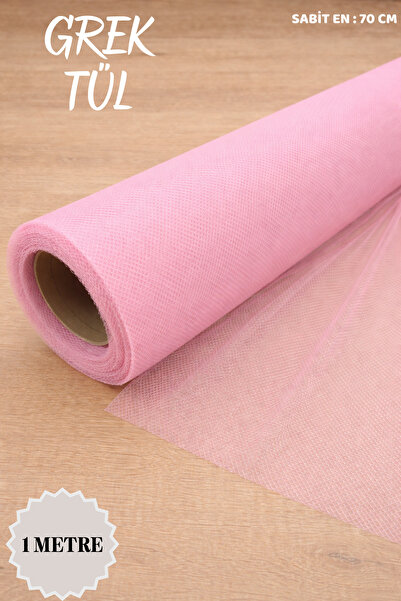 Mortex Pembe İran Grek Tül Boy 1 Metre En 70 Cm - Nişan, Kına, Düğün Bohça Ka...