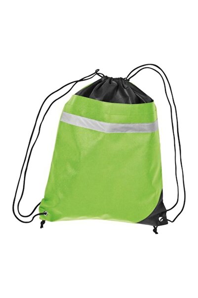 NO BRAND Sports backpack with drawstring, non-woven material with reflective ...
