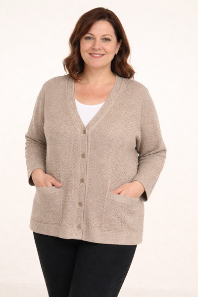 MERSA Кардиган великого розміру Мерсеризований