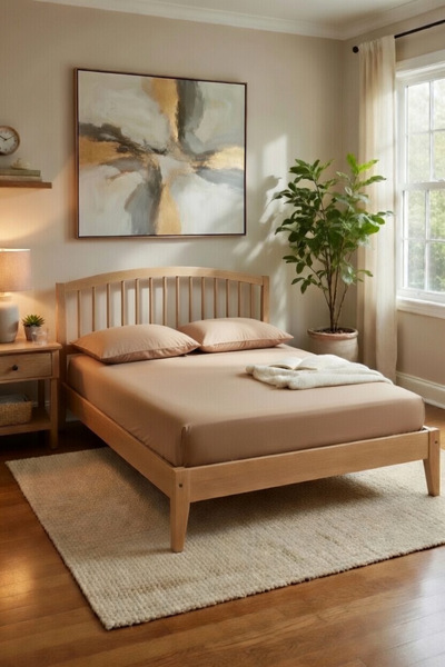 VENTİ VENTİSCA طقم ملاءات سرير مبطنة ومرنة من القطن - مقاس مزدوج / مفرد / كبي...