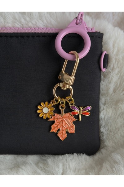 WhimsyWhite Nature Series Orange Sycamore Leaf, Dragonfly and Daisy Detailed ...