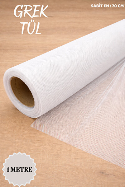 Mortex Beyaz İran Grek Tül Boy 1 Metre En 70 Cm - Nişan, Kına, Düğün Bohça Ka...