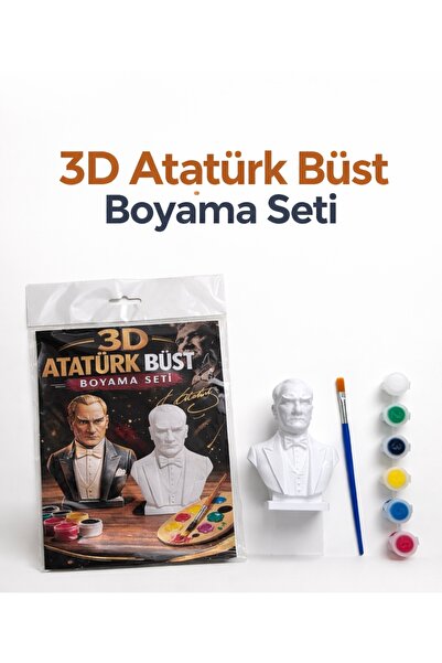 genelart 23 Nisan İçin Özel Atatürk Büstü Taş Boyama