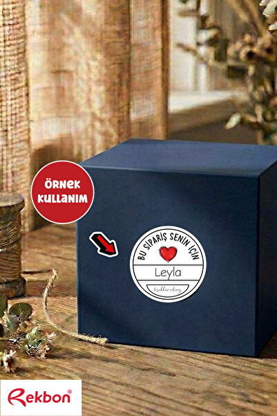 Kişiselleştirilebilir Sipariş Etiketi - 4*4cm 100 Adet Teşekkürler Etiketi