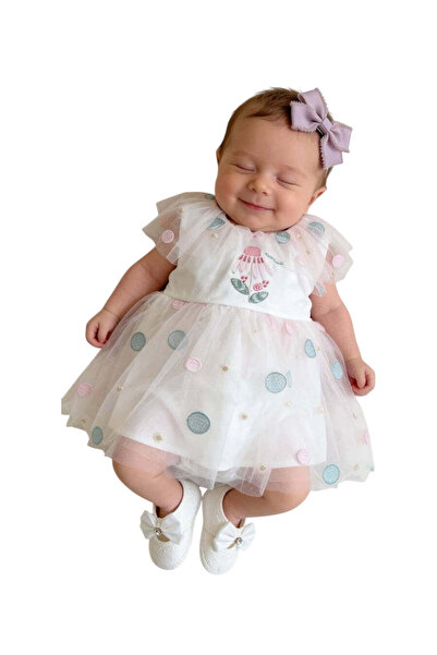 The-kid.co Fungus Flowers Short Sleeve Dress Set – With Headband - Pink