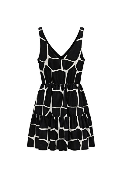 On Fashion Women's Sleeveless Gathered Waist Dress - Black