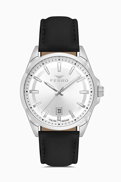 FERRO Black Leather Cord Men's Wristwatch F11779B-J1 3 Atm Water Resistant 2 ...