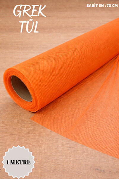 Mortex Turuncu İran Grek Tül Boy 1 Metre En 70 Cm - Nişan Kına Düğün Bohça Ka...