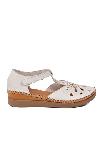 Pierre Cardin White Velcro Lightweight Women's Daily Sandals Pc-54518 Z