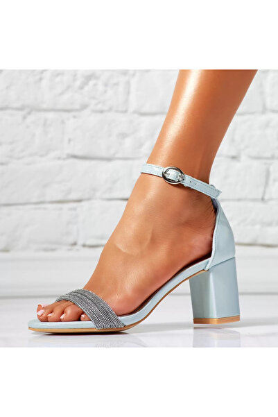 Zaira Sandale Dama cu Toc Adele Albastri #14276 - 40