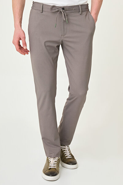 Mcr Patterned Super Slim Fit Men's Trousers with Elastic Waist and Drawstring...