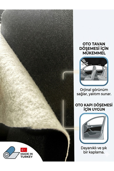 Oto Döşeme Malzemeleri Oto Tavan ve Kapı Döşemelik Siyah Kumaş (100cmx165cm)