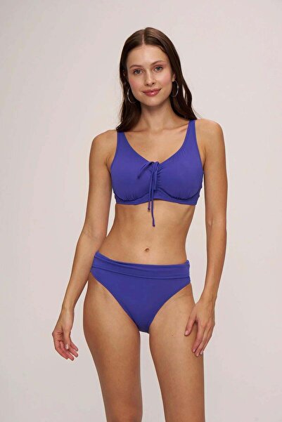 Pierre Cardin Set bikini cu efect de subțiere și glisare frontală - SAX