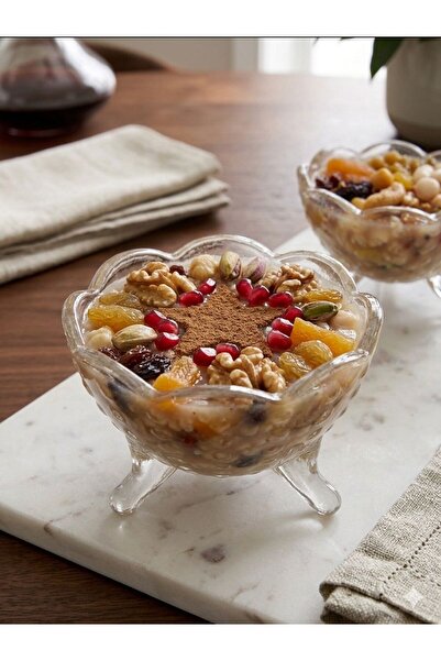 Home Herenci̇a Kuşadası Glass Footed Bowl – Set of 6 Snack & Presentation Bow...