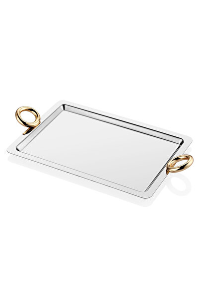 RİVADOSSİ SANDRO Rectangular Gold Handle Serving Tray