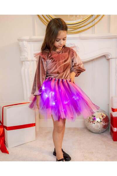 fustite cu luminite Set Skirt and Blouse, Unicorn, Pink - 12-18 months (80-86...