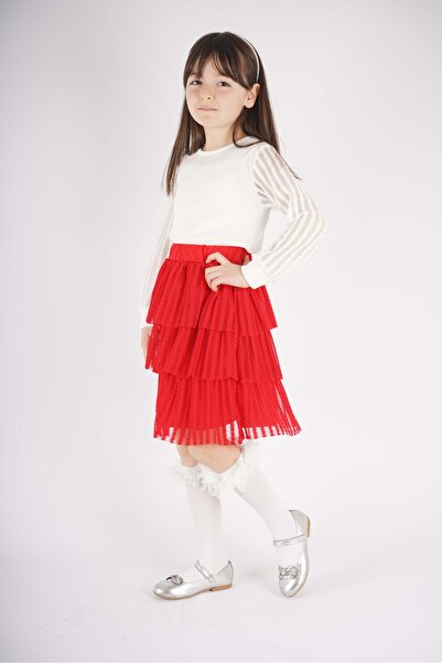 MİNİKO KİDS 23 April 29 October Concept Sleeve Tulle Detail Tutu Skirt Set