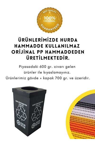 özekim Geri Dönüşüm Kutusu Seti | 2'li Set, 10 Adet | Sıfır Atık Kutusu
