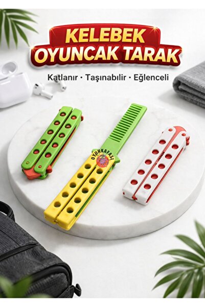 OYUNKAFASI Kelebek Tarak Oyuncak 2 Adet – Katlanabilir Renkli Tarak Karne Hed...