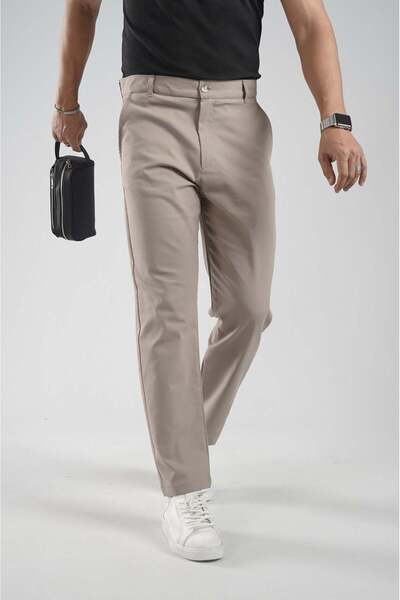 king brich Boyfriend Fit Pover Lycra Fabric Trousers