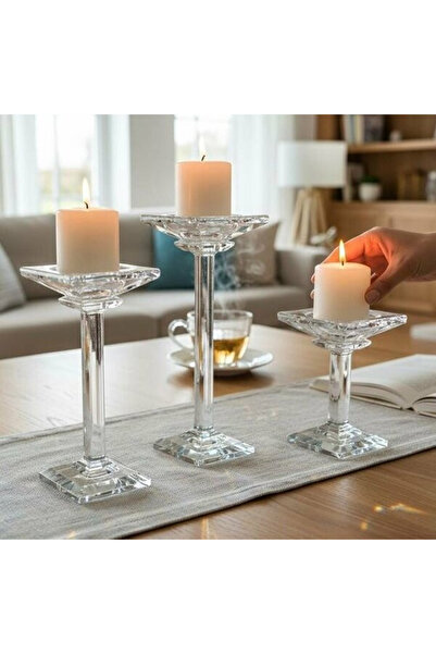 ROY KING Kristal Tekli Şamdan 25 cm