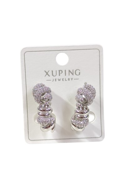 Güler Yüzlü Silver XUPING 25 MM BURGU HALKA KÜPE BEYAZ