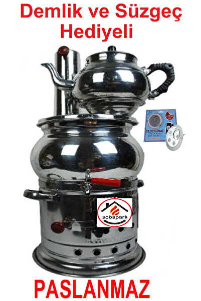 Saule Odunlu Çay Semaveri Kömürlü Çay Semaveri Odunlu Kömürlü Semaver 5 Litre...