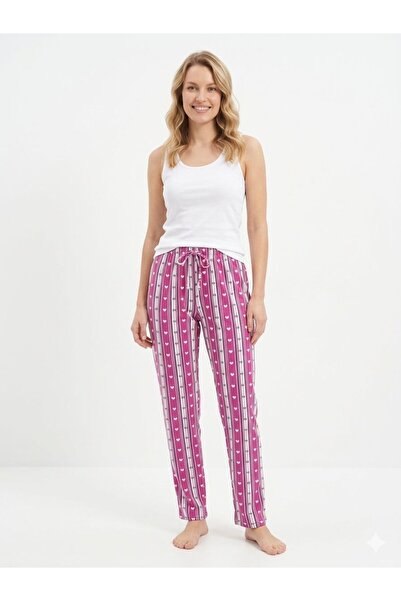 DONEX Cotton Thin Breathable Fabric Ribbon Waist Detail Cherry B Printed Wome...