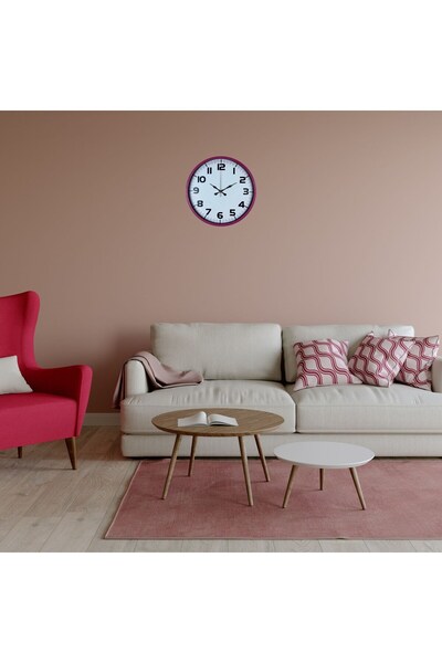 Leyaton ساعة حائط مزخرفة باللون الوردي الحلواني مقاس 36 سم RVRYT-RS345