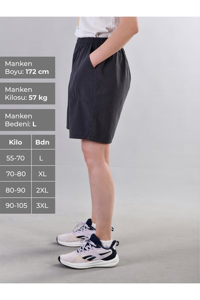 DUXA 100% Cotton Linen Textured Elastic Waist Lace-Up Women's Comfortable Loose Fit Daily Home Outdoor Sports Wear Plus Size Shorts