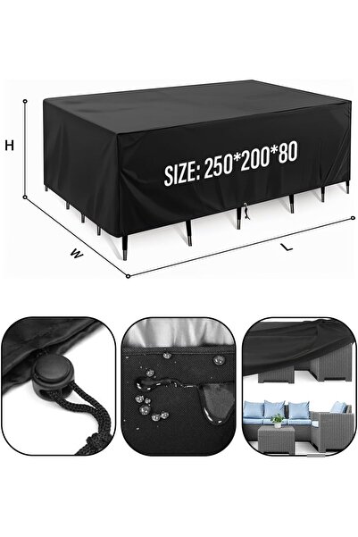 Generic Patio Furniture Cover 250×200×80 cm – Heavy Duty 210D Oxford Waterproof Outdoor, Garden & Balcon
