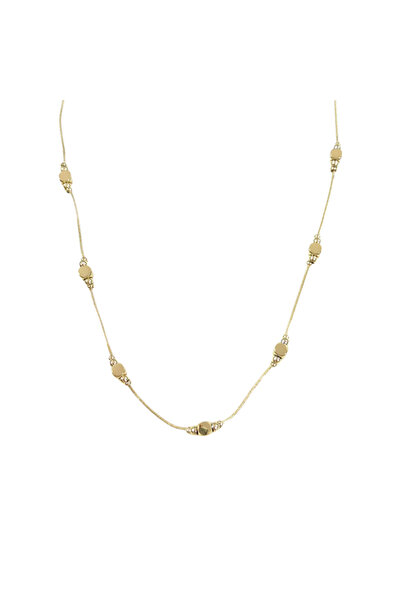 Güler Yüzlü Silver Steel Cube Pendant Chain Gold 40+5 cm