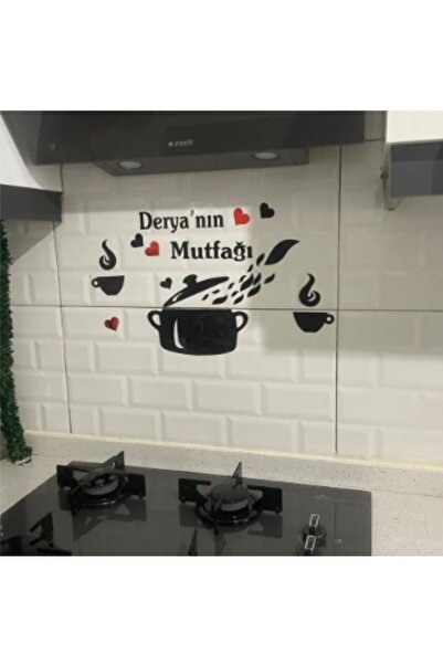 oncawall Isimli Mutfağı Yazılı parlak siyah piano balack Pleksi Mutfak Süsü