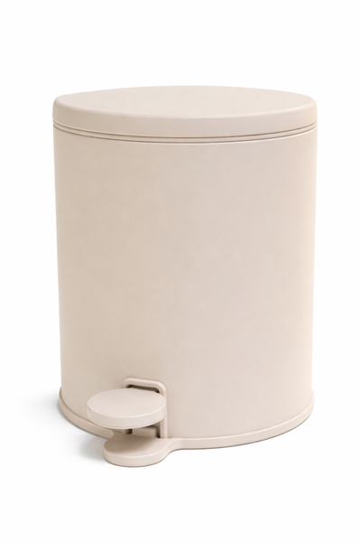 Prima Nova Cigo Metal Pedallı Çöp Kovası 6 LT - Mat Bej & İç Kısım Siyah